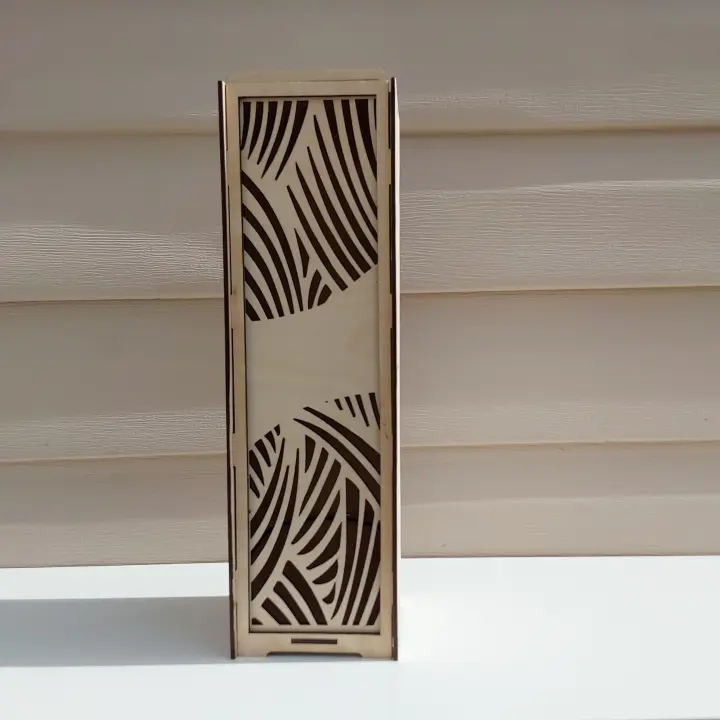 Wine bottle gift box burnt edge design Model 4