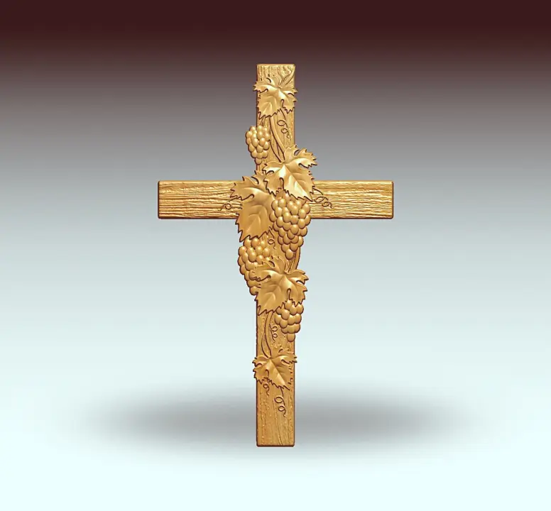 Engraved wooden cross 16