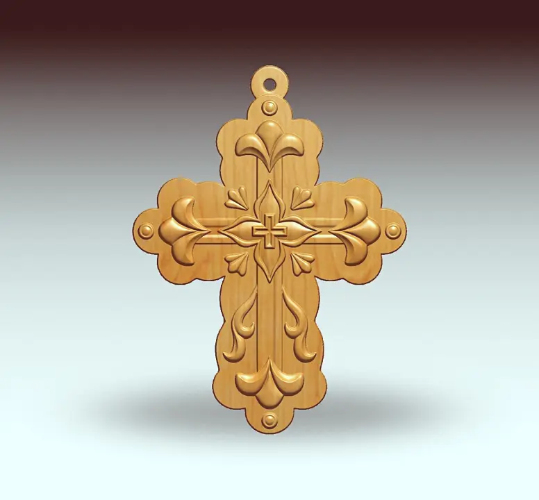 Engraved wooden cross 17
