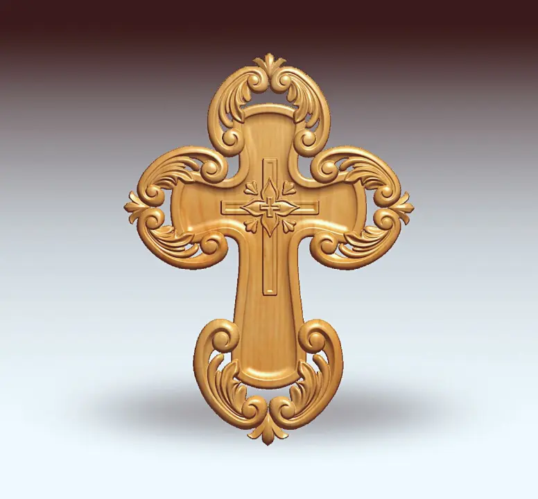Engraved wooden cross 23
