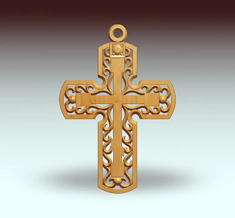 Engraved wooden cross 30