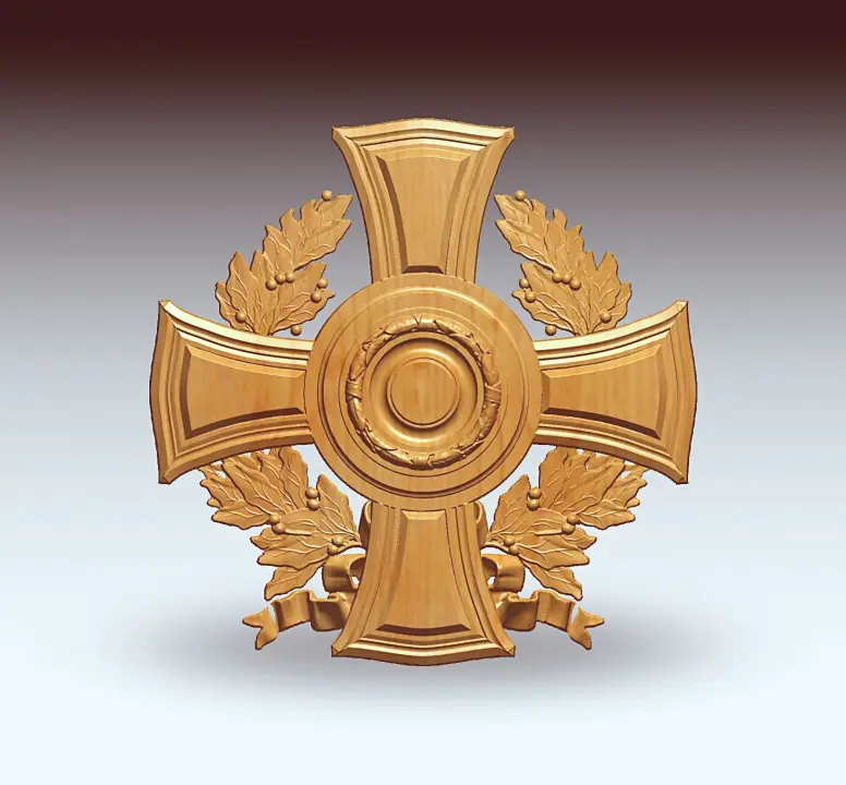 Engraved wooden cross 44