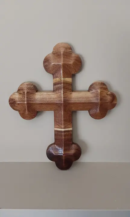Carving cross 14, Religious home decor wood carved cross