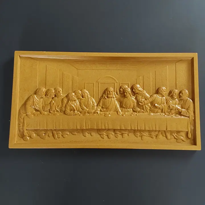 Jesus last supper Icon 11, Religious home decor MDF carved icon