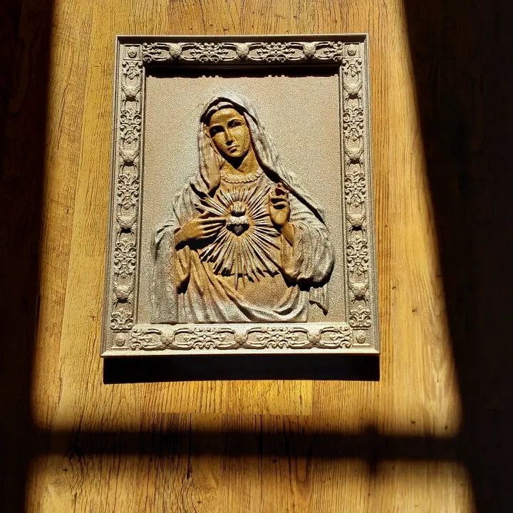 Virgin Mary Icon 9, Religious home decor MDF carved icon